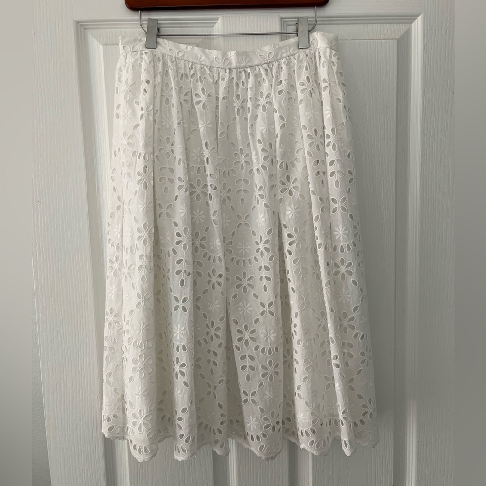 J.Crew Eyelet MIDI Skirt Size 6